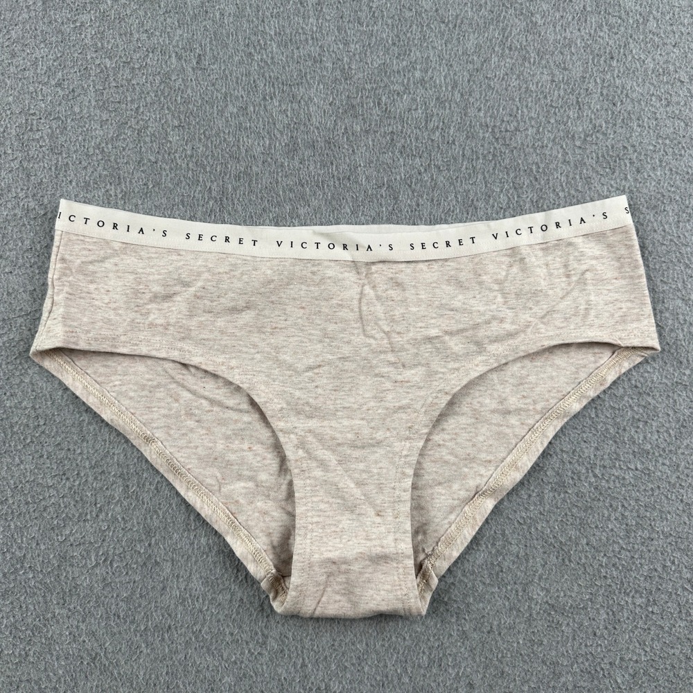 Victoria's Secret Panty Womens S Hiphugger Beige Logo Waistband Underwear